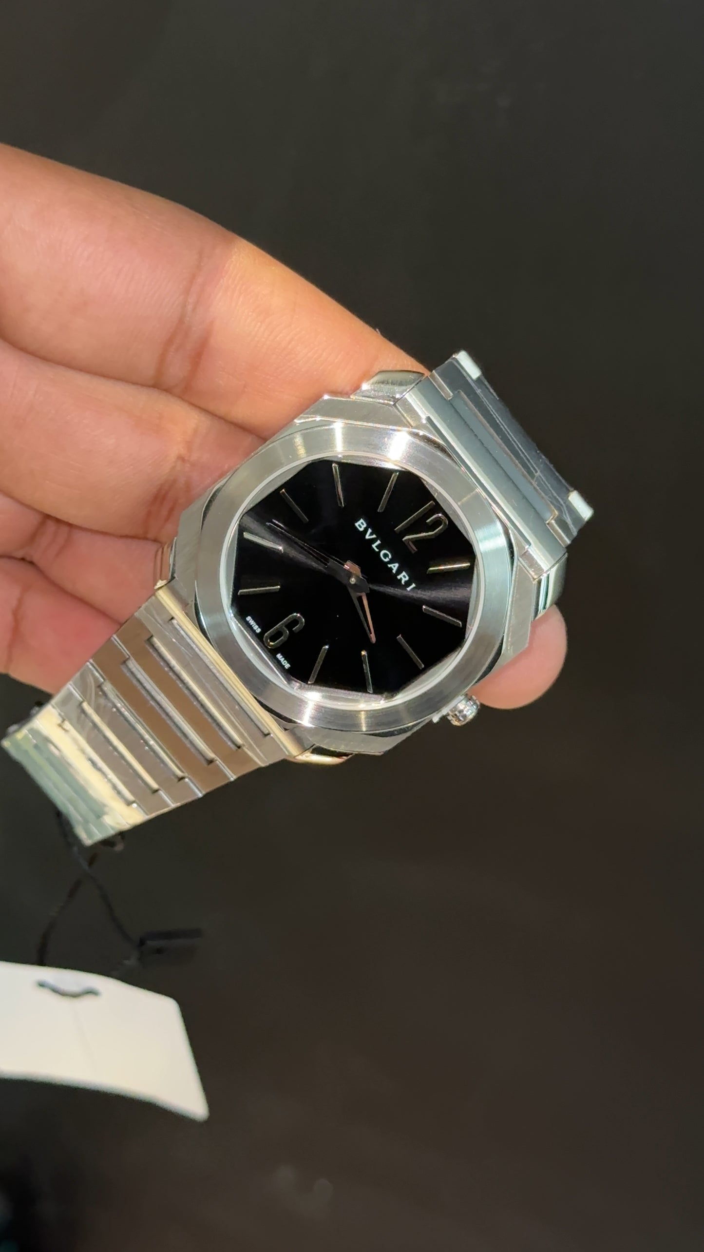Bvlgari | Silver Chain | Black Dial