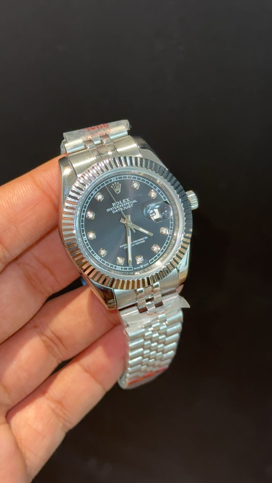 Datejust | Silver Chain | Diamond Digit | Black Dial - twentyfour
