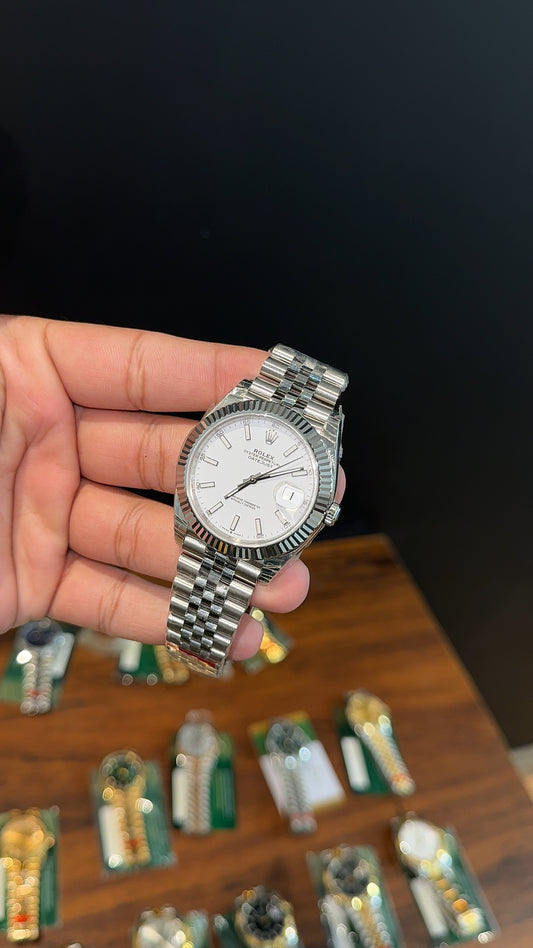 Premium Datejust | 40mm | Silver Chain | White Dial
