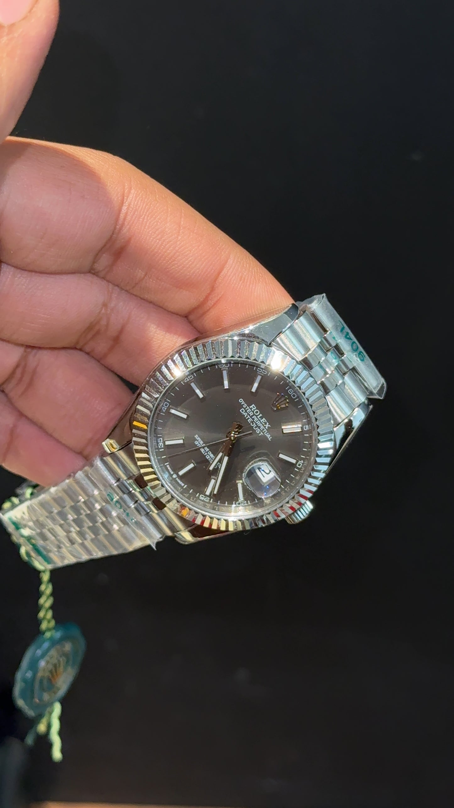 DateJust | Silver Chain | Grey Dial