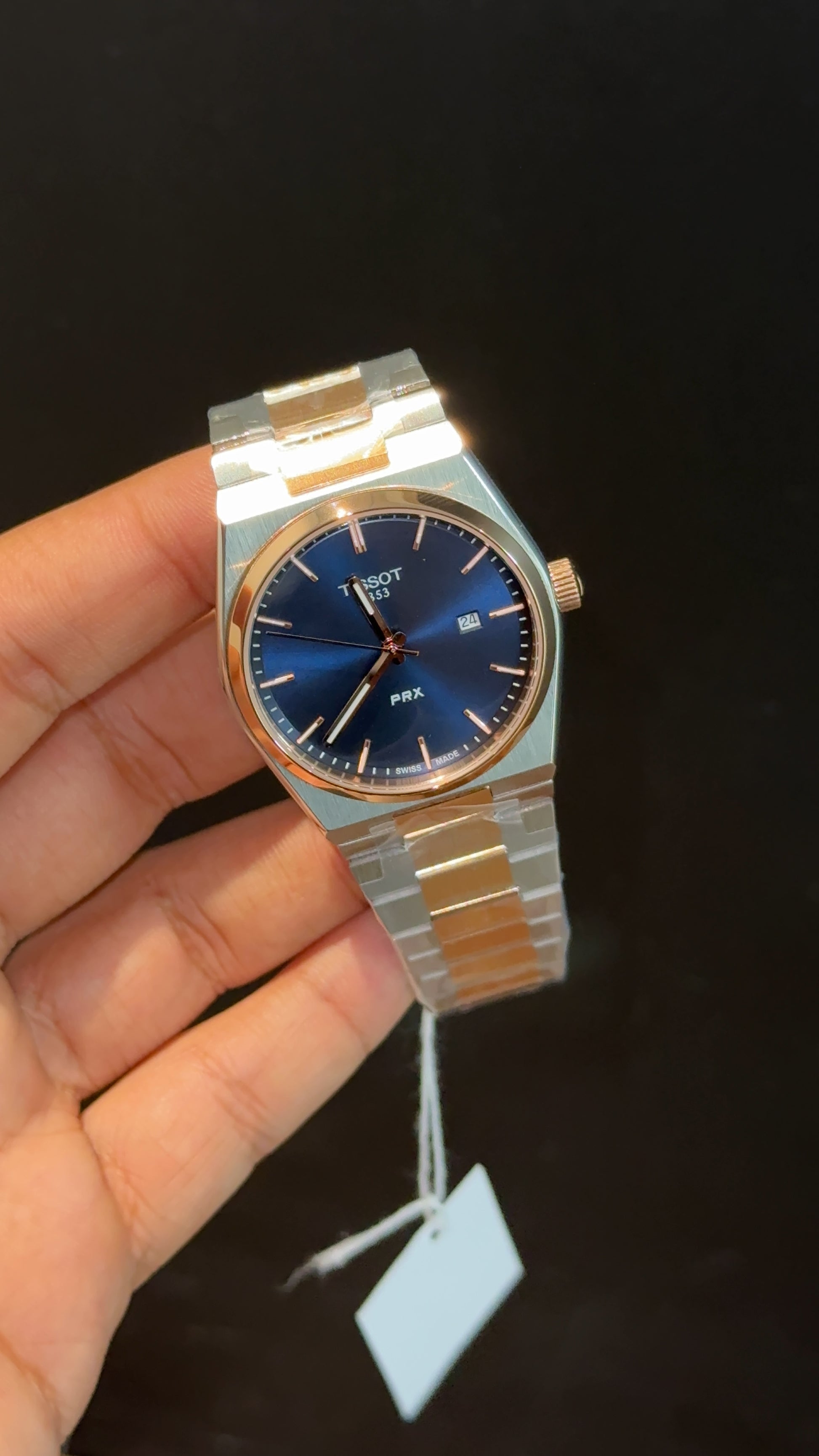 Tissot Prx | Quartz | Rose Two Tone | Blue Plain Dial - twentyfour