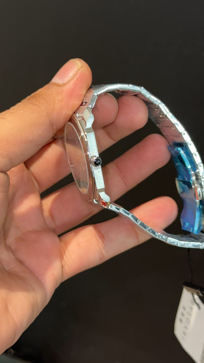 Bvlgari | Silver Chain | Arabic Digits | White Dial