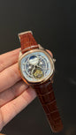 Cartier | Rose | Skeleton | Moonphase | Brown Leather Strap | White Dial