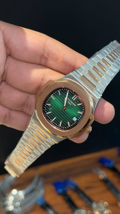 Pp Auto | Rose Two Tone | Gradient Green Dial