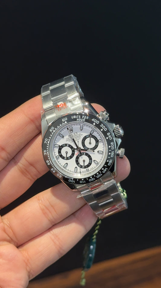 Daytona | Silver Chain | Chrono | White Dial