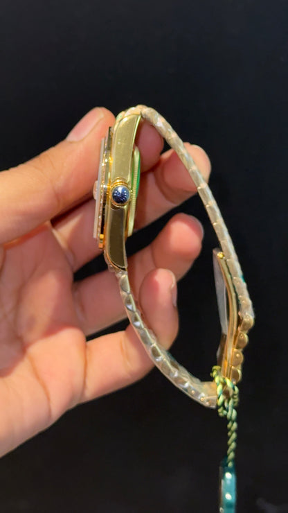 DayDate | Diamond Bezel | Gold Chain | Silver Dial