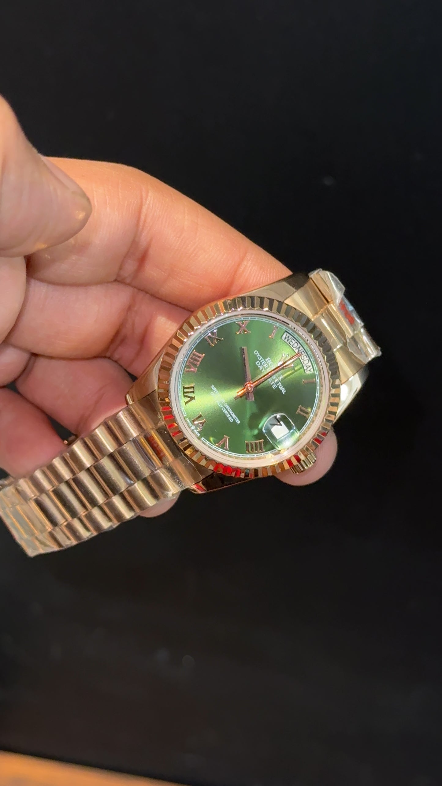 Daydate | 36mm | Rose Chain | Olive Green Dial - twentyfour