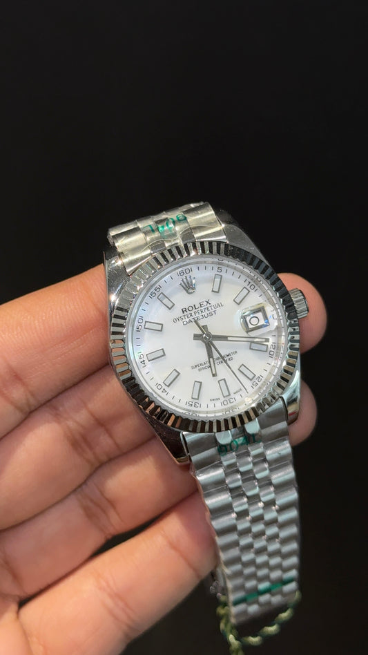 Datejust | 36mm | Silver Chain | White Plain Dial