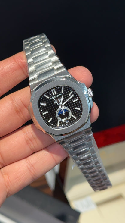 Pp Auto | Silver Chain | Daydate Edition | Moonphase | Black Dial