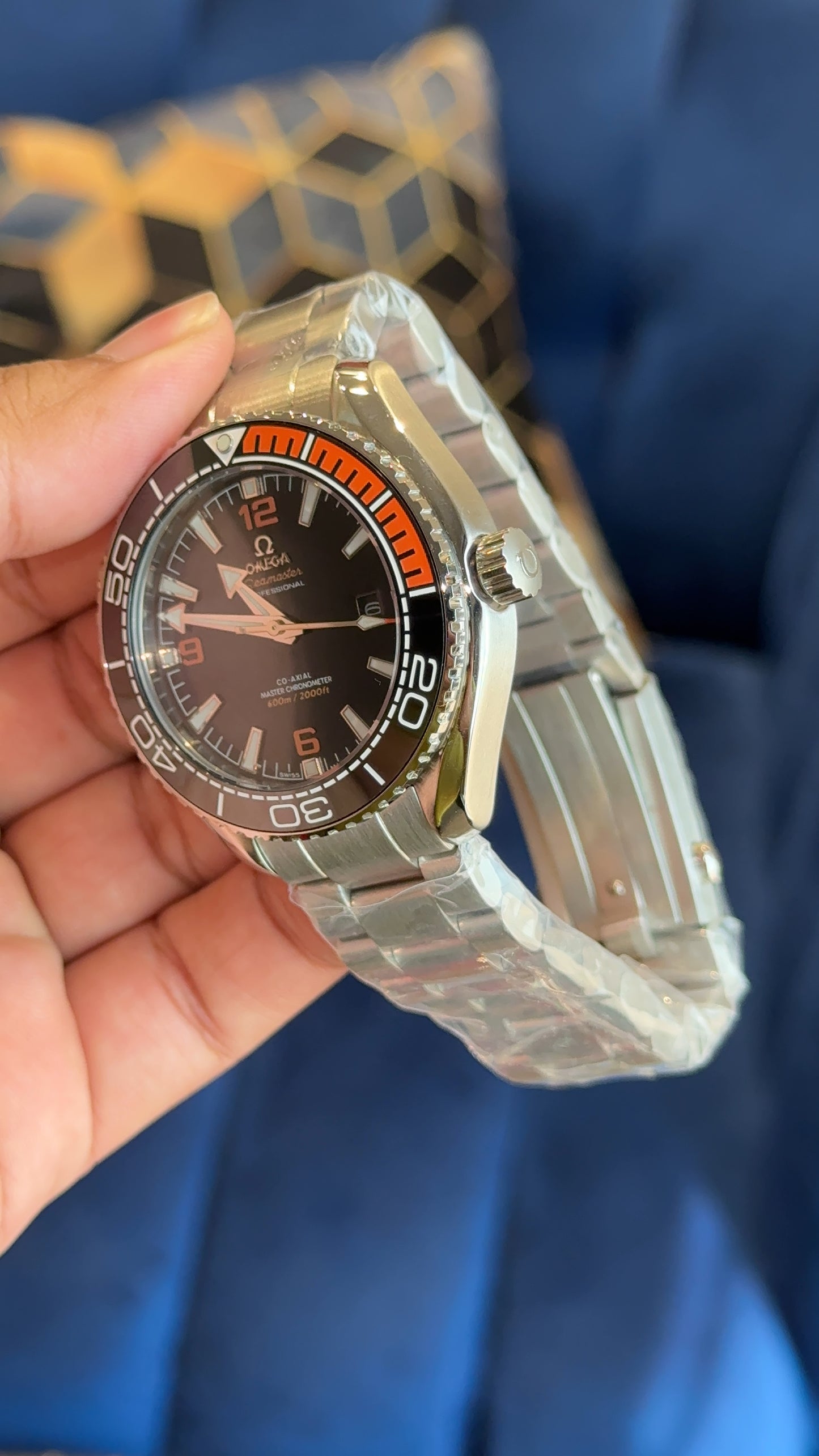 Omega Seamaster Auto | Silver | Orange Bezel | Black Dial