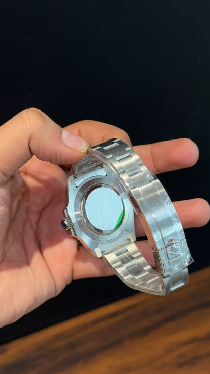 Premium Submariner | Silver Chain | Black Dial