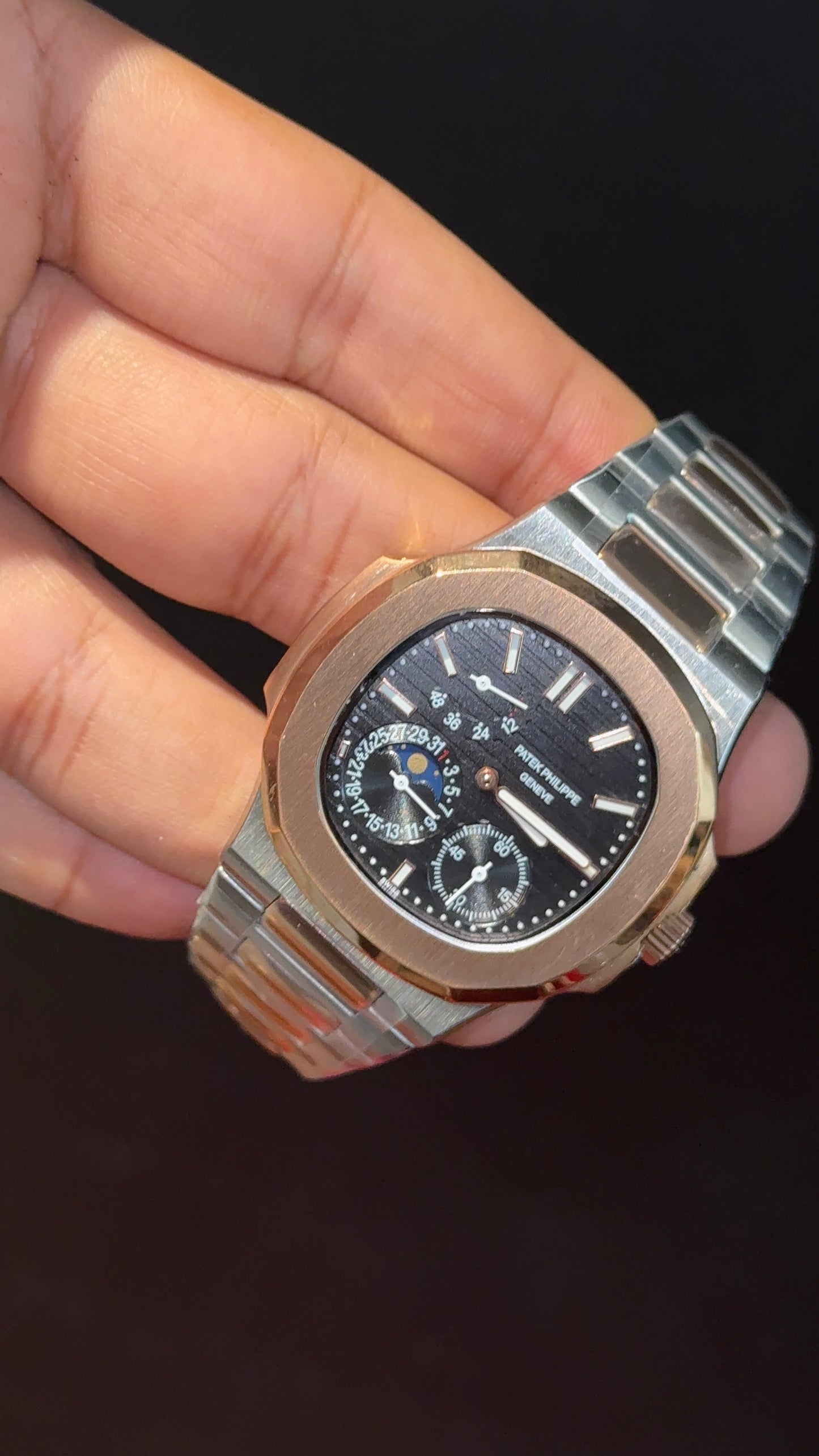 Pp Auto | Moonphase | Rose Two Tone | Sub Black Dials