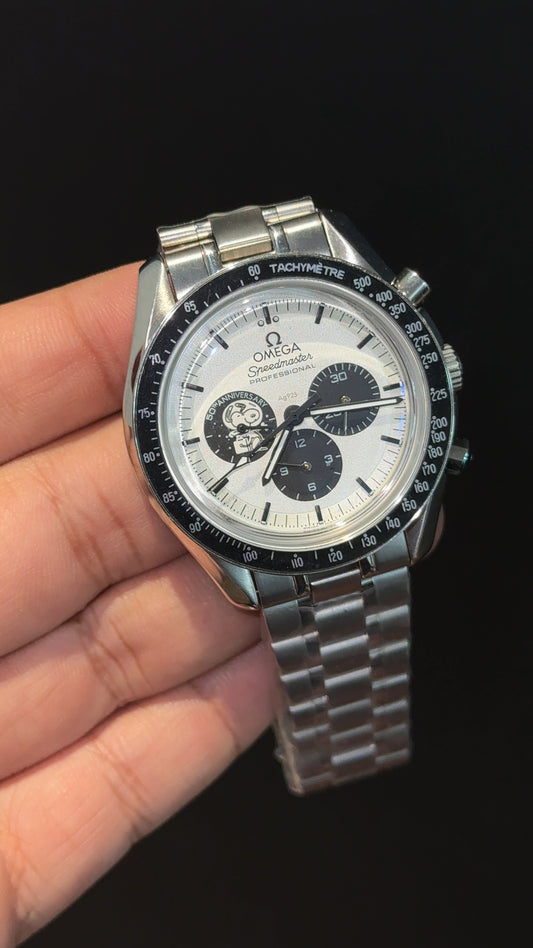 Omega Speedmaster | Silver Chain | Black Snoopy | White Dial