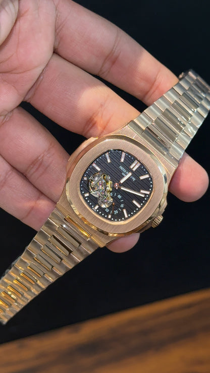 PP Auto | Rose Chain | Open Heart Edition | Black Dial