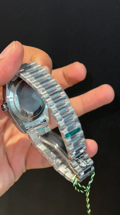DayDate | Silver Chain | Pearl Digit | Tiffany Dial