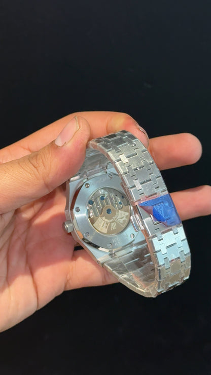 AP Auto | Silver Chain | Pendulum | Sunburst Pattern | Brown Dial