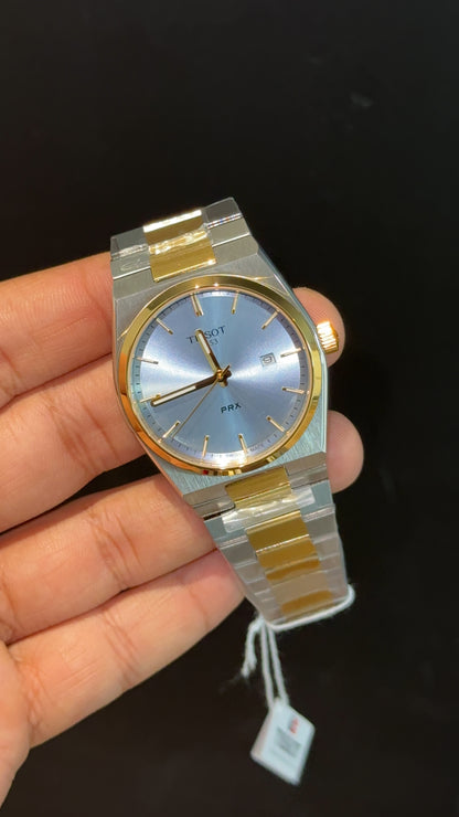 Tissot Prx | Quartz | Gold Two Tone | Sky blue Plain Dial - twentyfour