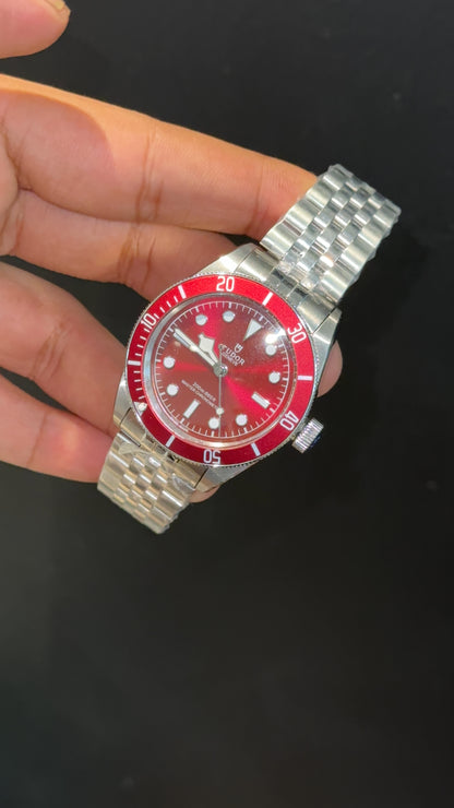 Tudor Black Day | Silver Chain | Burgundy Dial