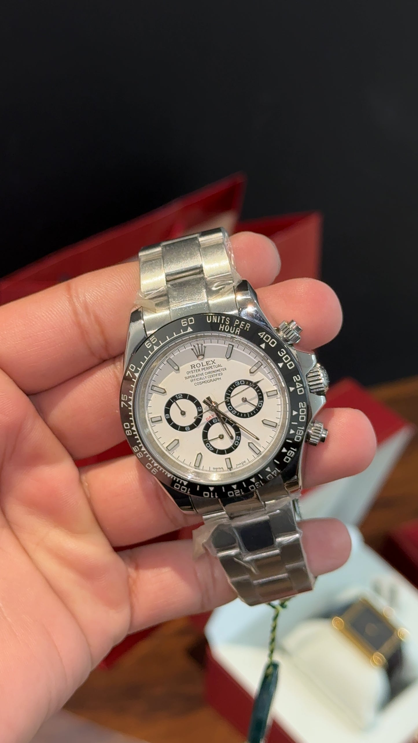 Daytona | Silver Chain | Black Chrono | White Dial