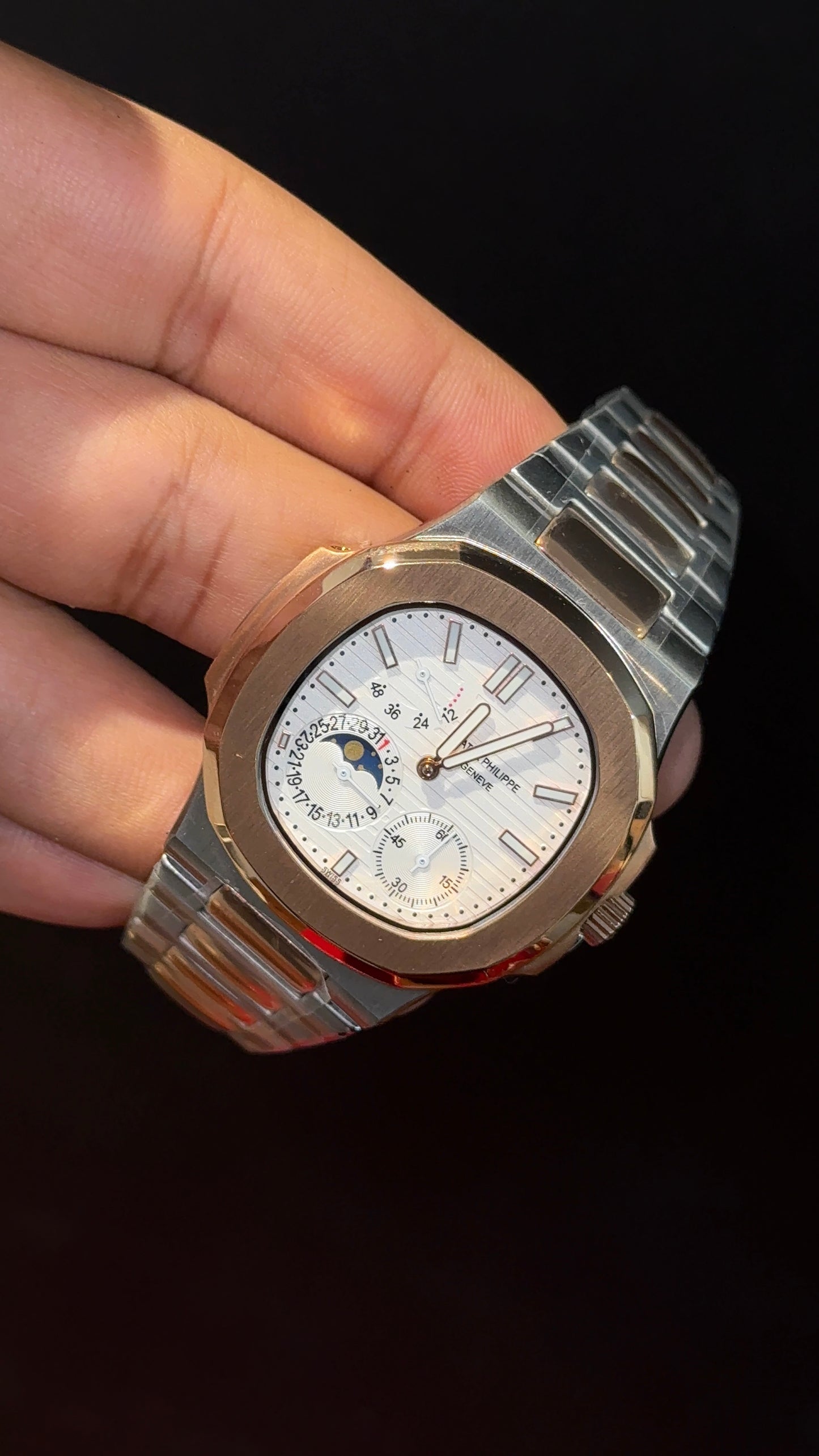 Pp Auto | Moonphase | Rose Two Tone | Sub White Dials