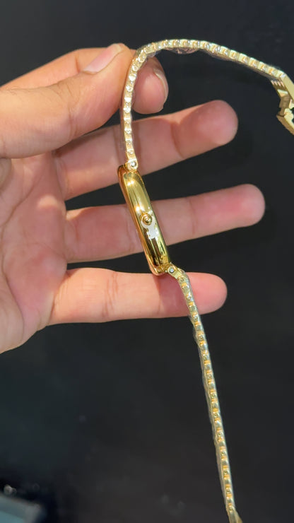 Pp Ellipse | Gold Mesh Chain | Black Ebony Dial