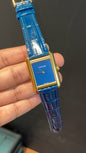 Cartier Tank | Gold | Blue Leather Strap | Blue Crafted Dial