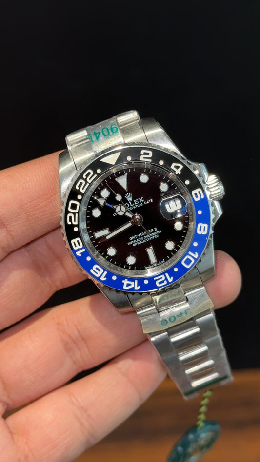 GMT Batman | Silver Oyester Chain | Black Dial - twentyfour