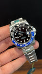 GMT Batman | Silver Oyester Chain | Black Dial