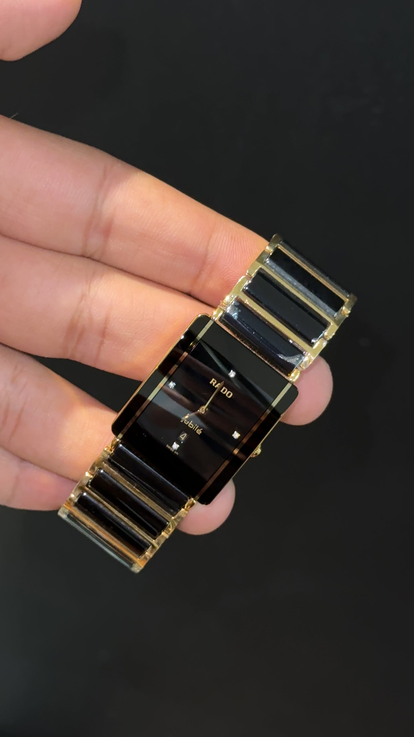 Rado Integral | Gold Black Two Tone | Black Dial