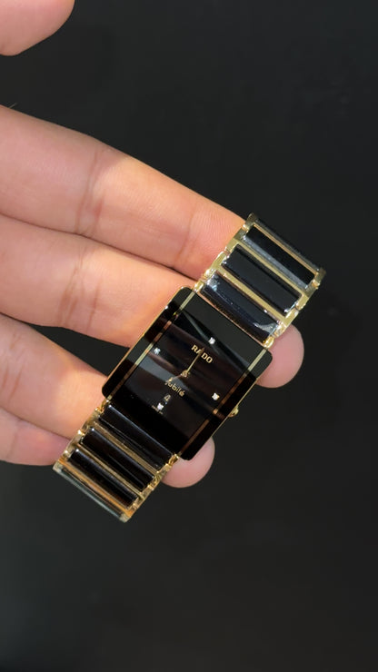 Rado Integral | Gold Black Two Tone | Black Dial