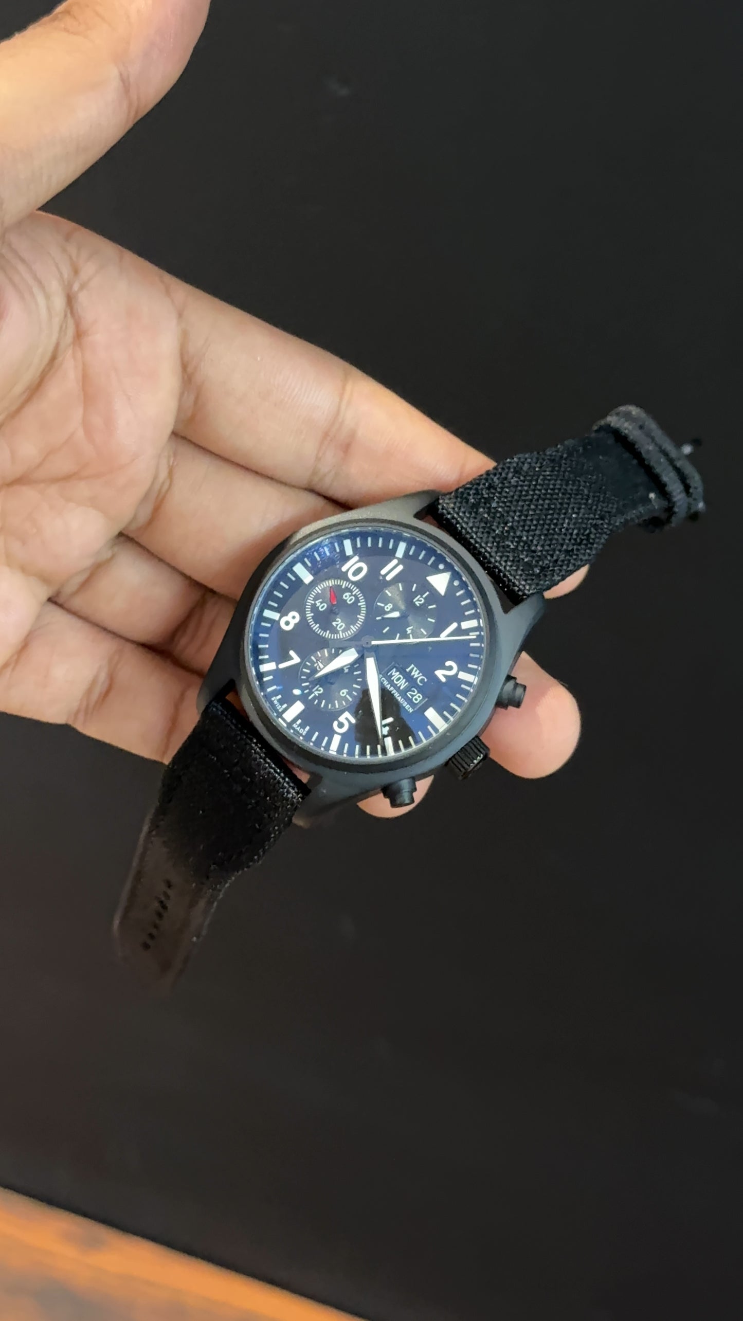 IWC | Black Fabric Strap | Black Case | Chrono | Black Dial