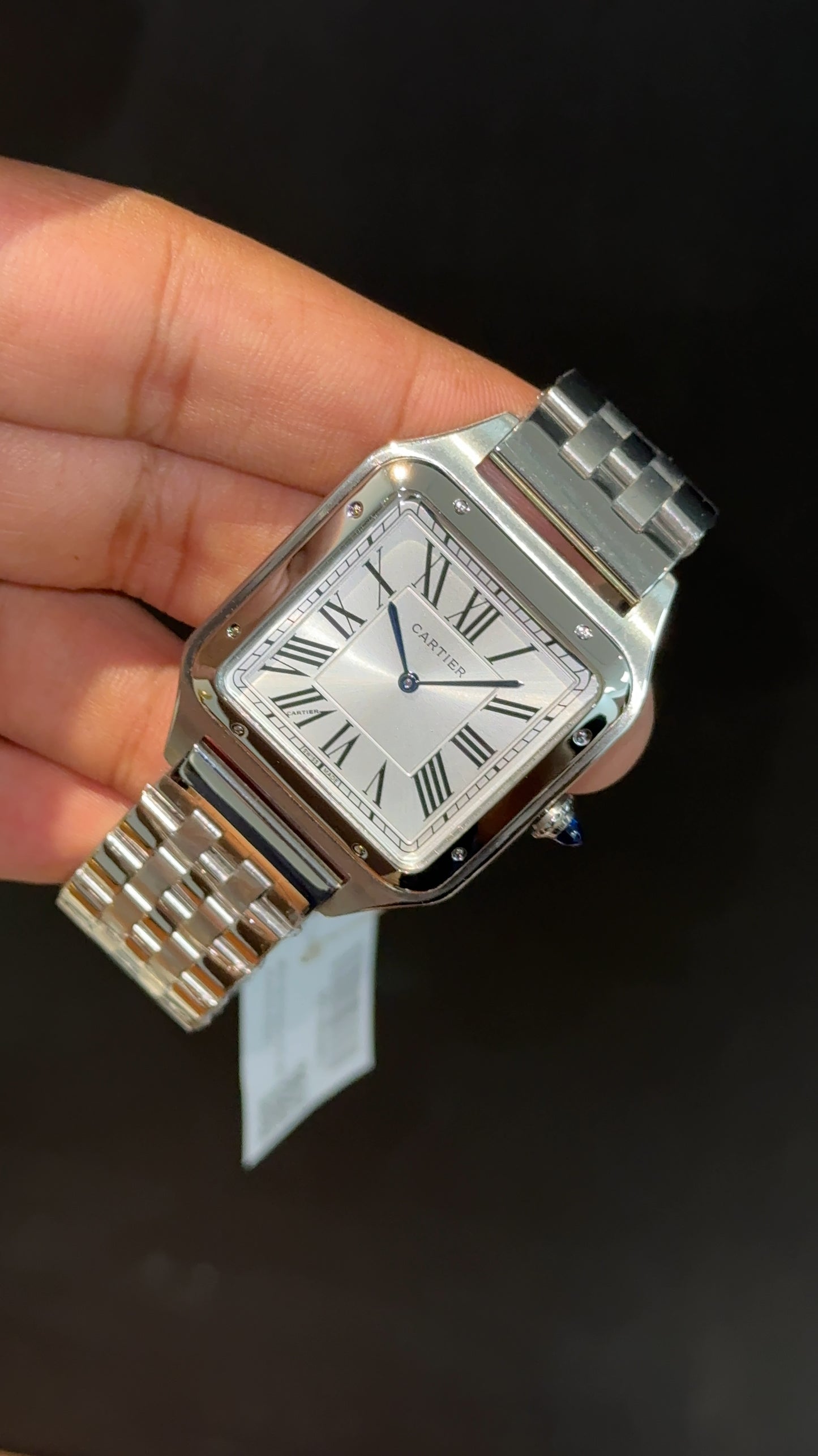 Santos De Cartier | Slim Edition | Silver Chain | White Dial