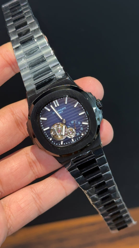 PP Auto | Black Chain | Open Heart Edition | Blue Dial