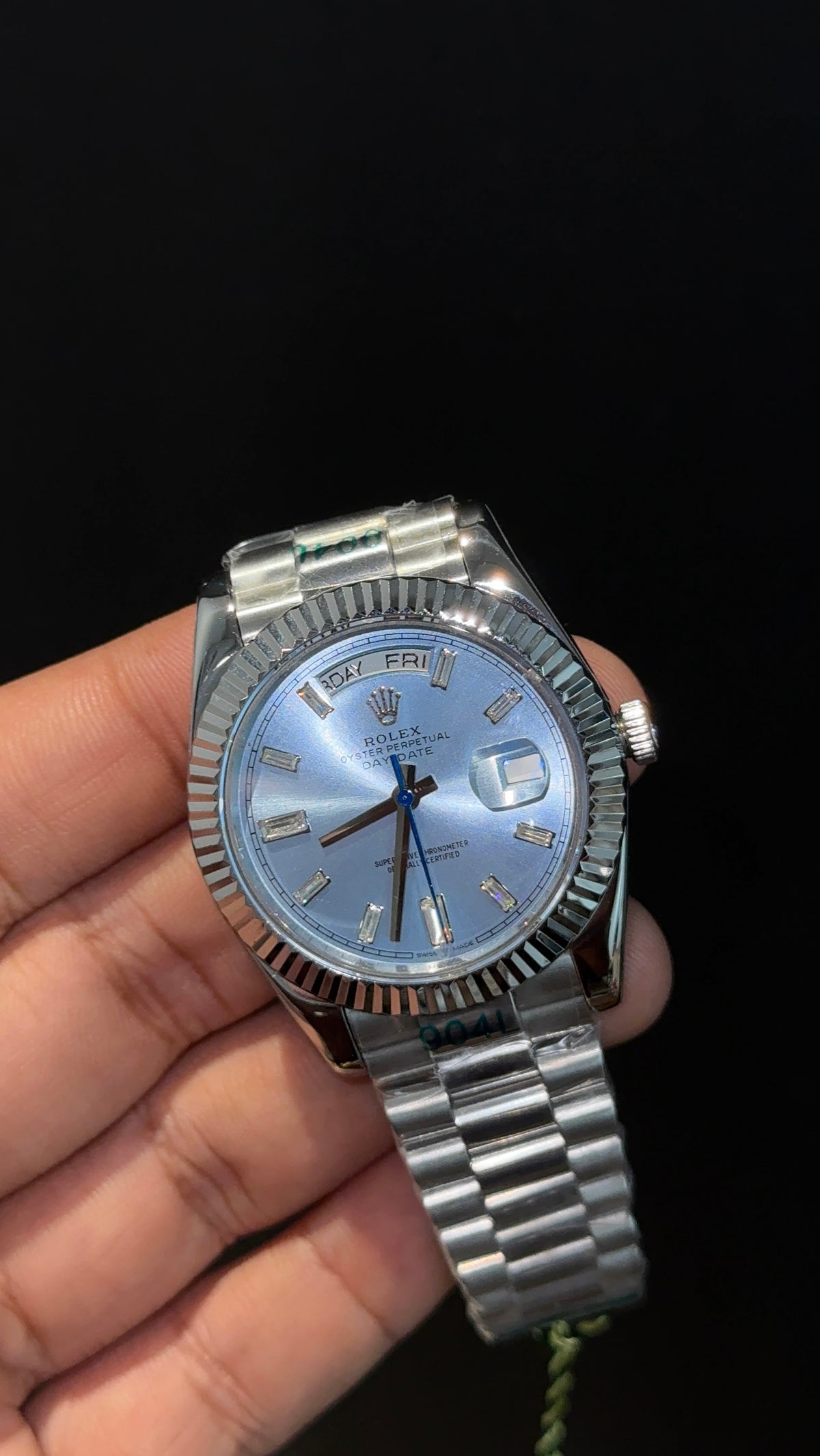 DayDate | Silver Chain | Pearl Digit | Tiffany Dial