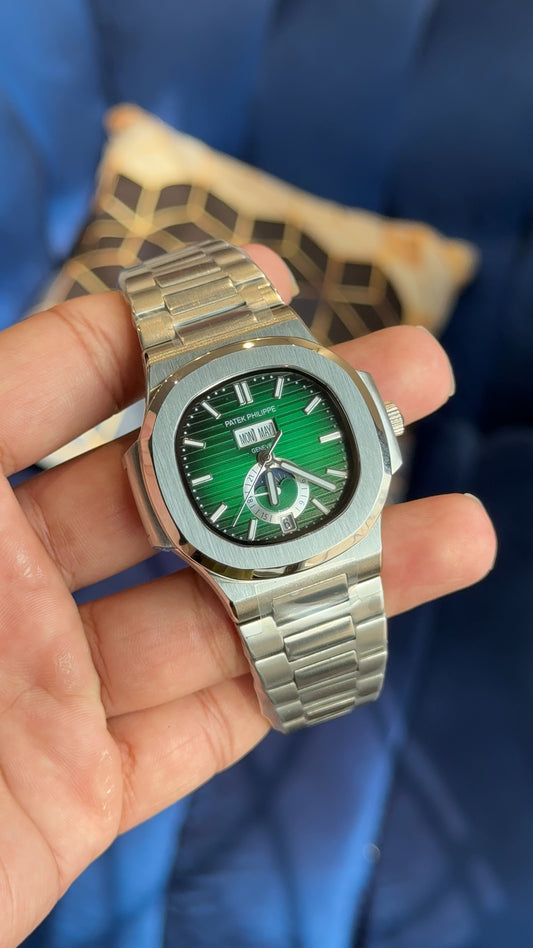 Pp Auto | Silver Chain | Green Dial DD