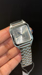 Santos De Cartier | Slim Edition | Silver Chain | Light Grey Dial