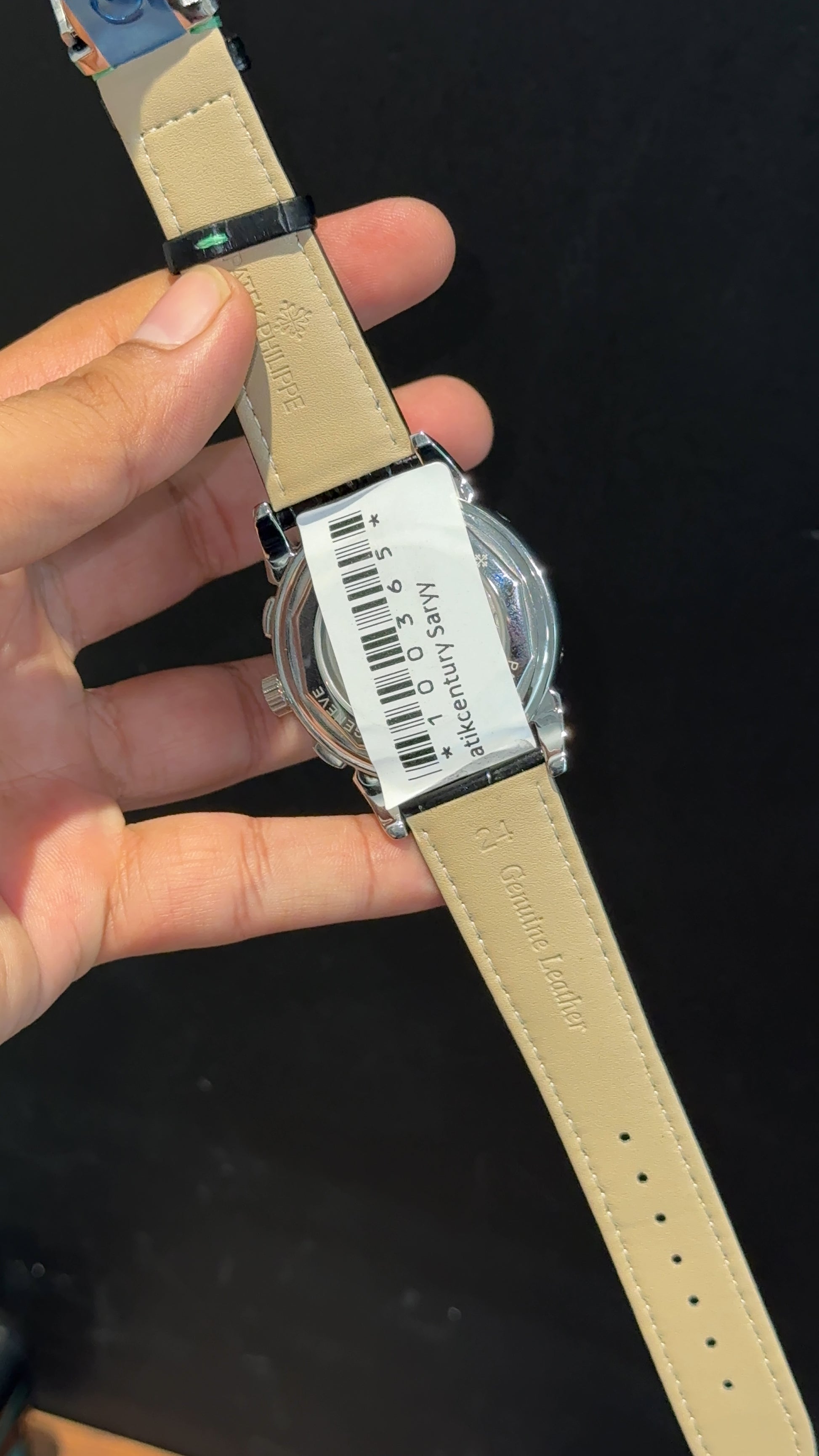 Patek Century | Auto | Silver Case | Green Diamond Dial | Black Leather Strap - twentyfour
