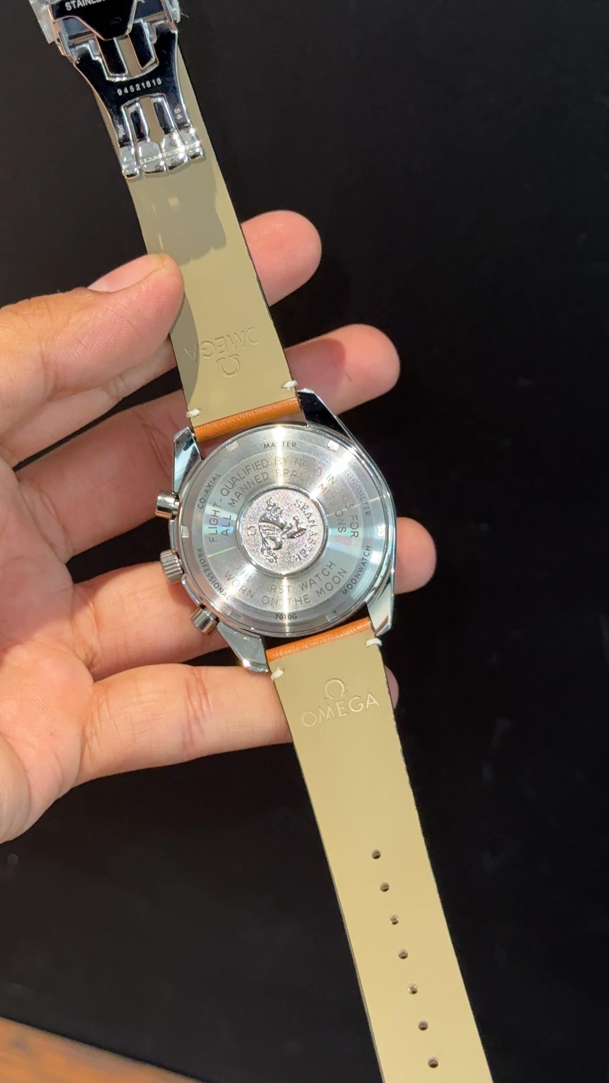 Omega Speedmaster | Chrono | Silver Bezel | Camel Black Strap |Grey Dial - twentyfour