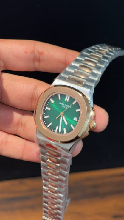 PP Auto | Rose Two Tone | Gradient Green Dial - twentyfour