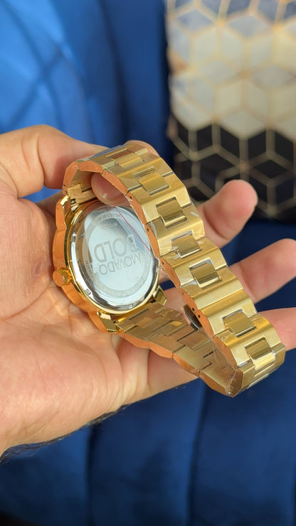 Movado Gold | Men Oyester Chain | Gold Dial