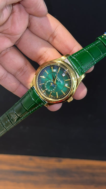 Pp Auto | Annual Calendar Edition | Gold | Green Strap | Green Dial - twentyfour