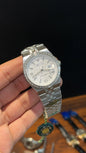 Land Dweller | Silver Chain | Diamond Bezel | White Textured Dial