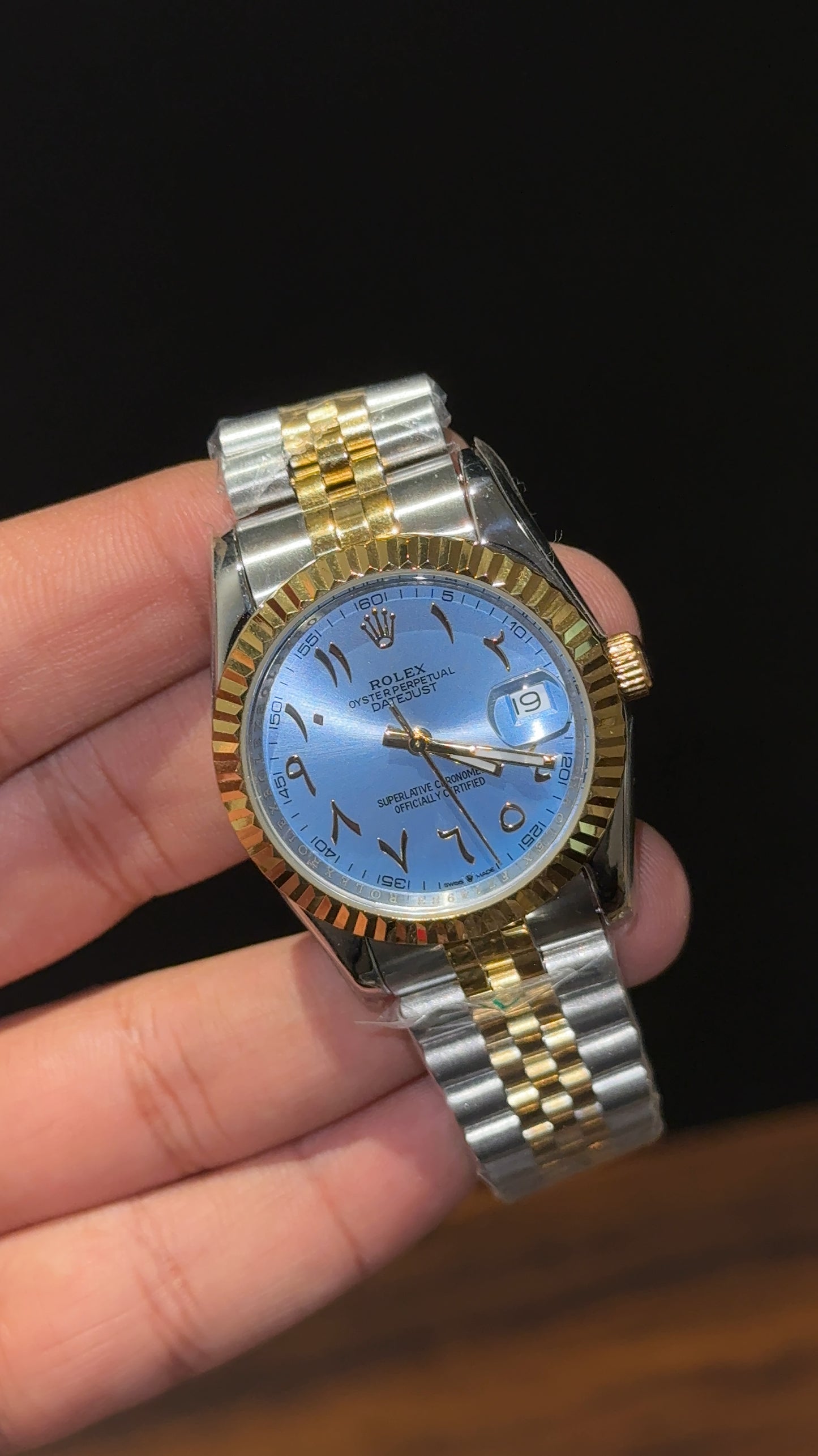 Datejust | 36mm | Gold Two Tone | Sky Blue Arabic Dial - twentyfour