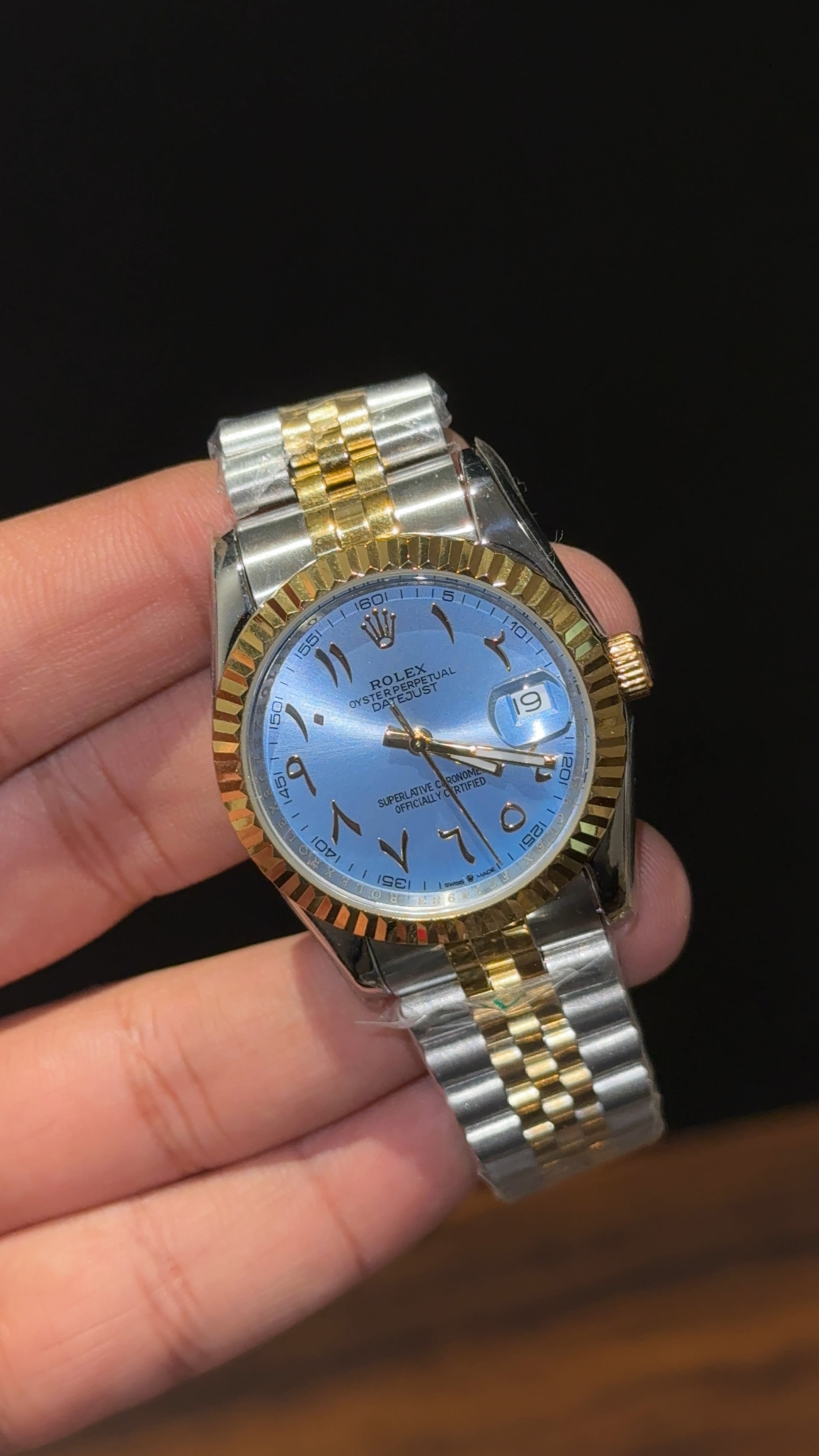 Datejust | 36mm | Gold Two Tone | Sky Blue Arabic Dial - twentyfour