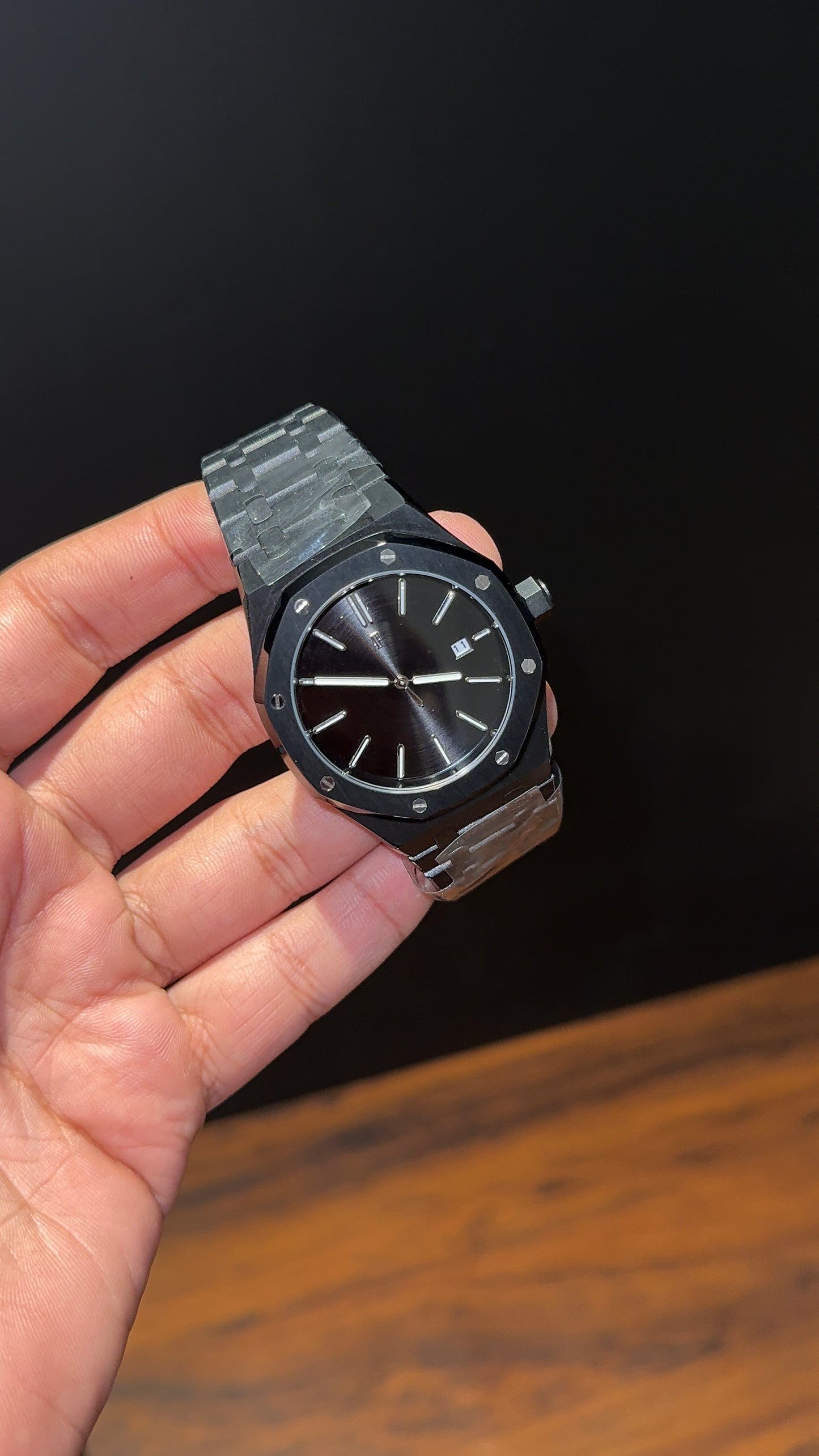 AP Auto | Black Chain  | Black Plain Dial