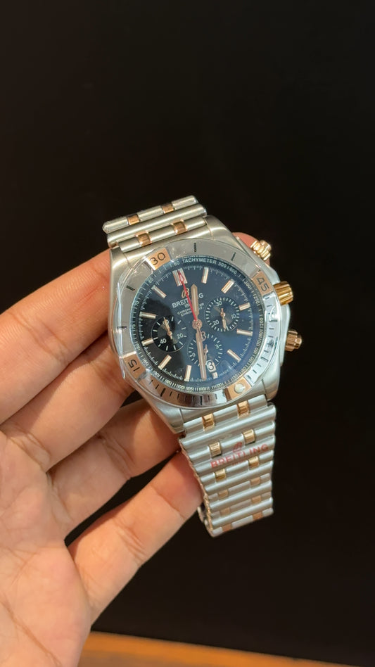 Brietling | Rose Two Tone Chronomat | Chrono | Black Dial