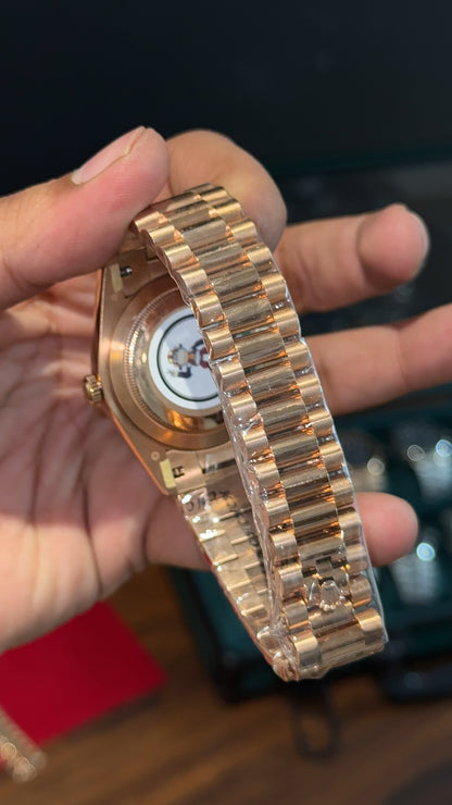 Premium DayDate | Rose Chain | Brown Classic Dial