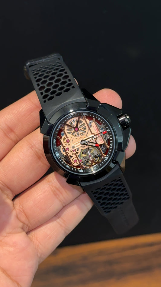 Jacob And Co | Black Case | CR7 Edition | Black Strap | Pendulum | Rose Machine Dial