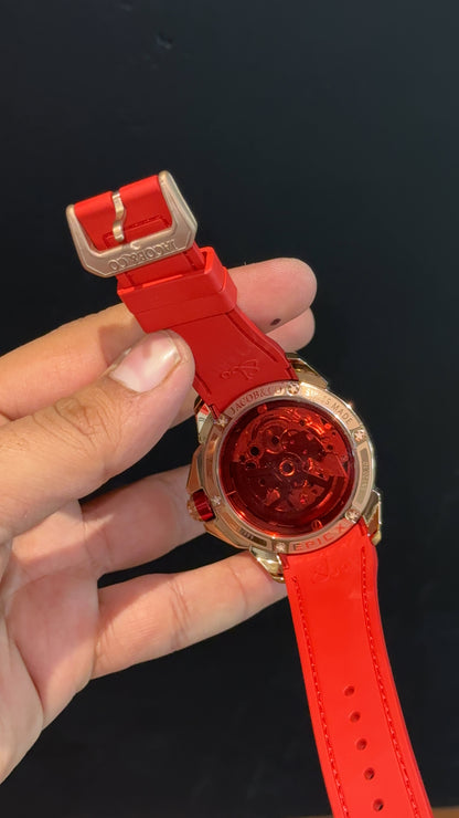 Jacob And Co | CR7 Edition | Rose Case | Red Black Strap | X Pendulum Machine | Red Dial - twentyfour