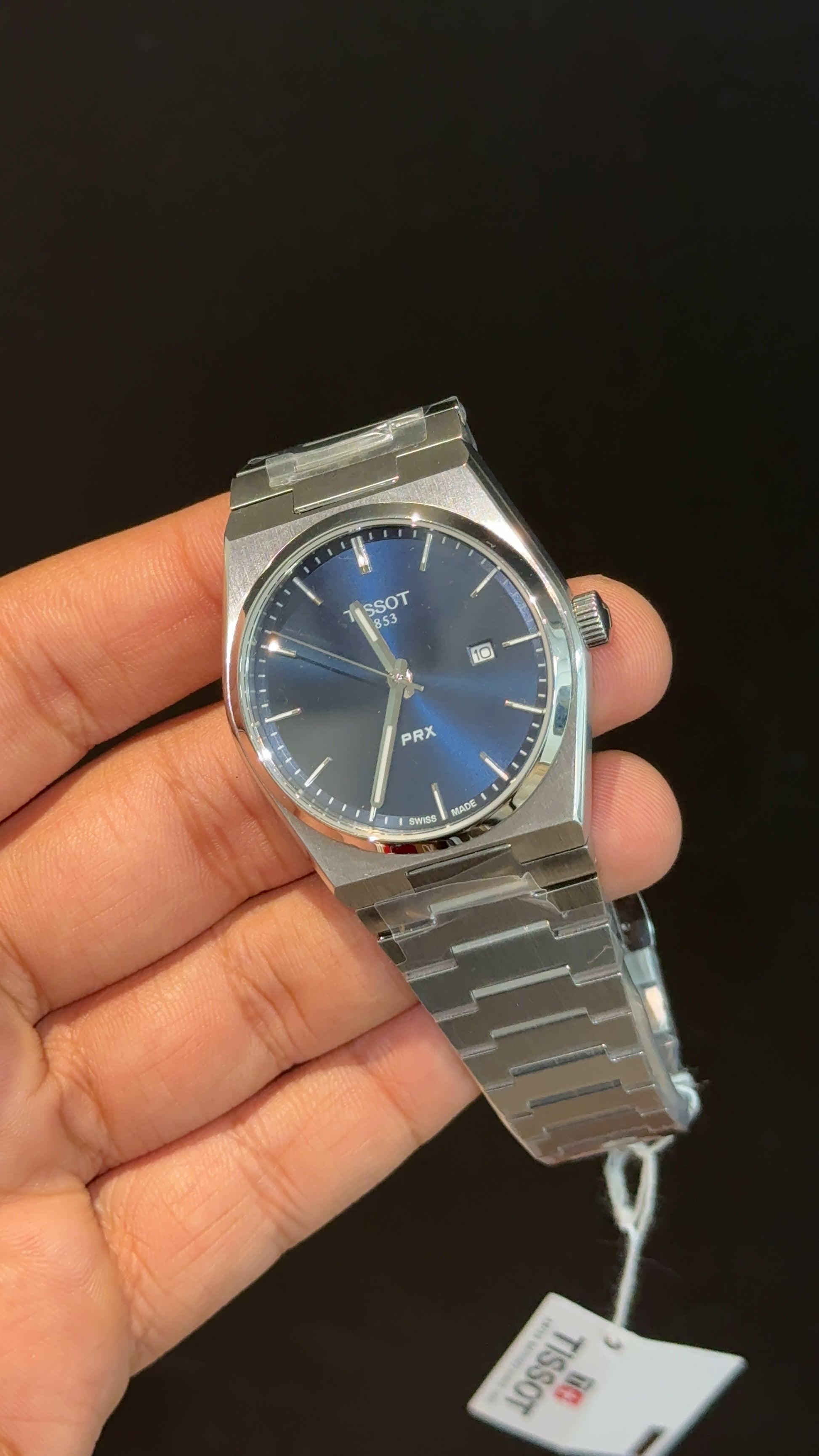 Tissot Prx | Quartz | Silver Chain | Blue Plain Dial - twentyfour